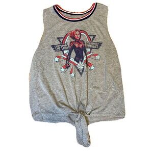 Captain Marvel Women's Shirt ~ Sz M ~ Short Sleeve ~ Gray